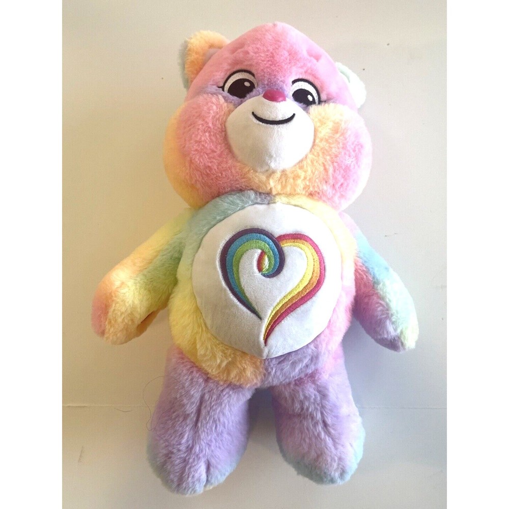 Care Bears 14" Plush Togetherness Bear Rainbow Heart 2021 Stuffed Animal Toy